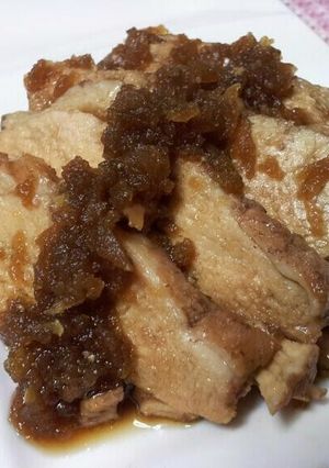驚きの柔らかさ！鶏むね肉のりんごソース-レシピのメイン写真