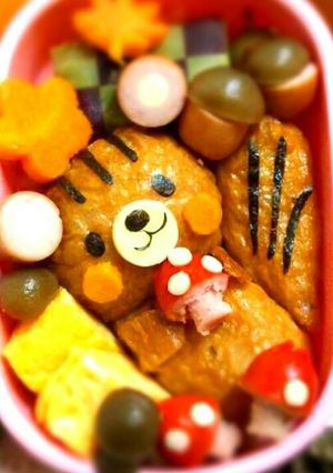 キャラ弁＊いなりリス&しめじどんぐり＊-レシピのメイン写真