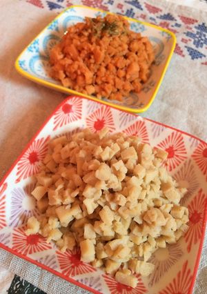 節約★高野豆腐で2種のそぼろ風-レシピのメイン写真