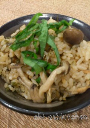 しそ香る☆きのこツナ昆布の炊きこみご飯-レシピのメイン写真