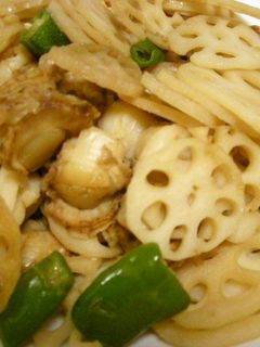 ベビーホタテとレンコンで簡単炒め物-レシピのメイン写真