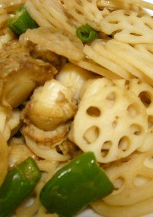 ベビーホタテとレンコンで簡単炒め物-レシピのメイン写真