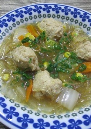 鶏団子と野菜の中華風春雨煮込み-レシピのメイン写真