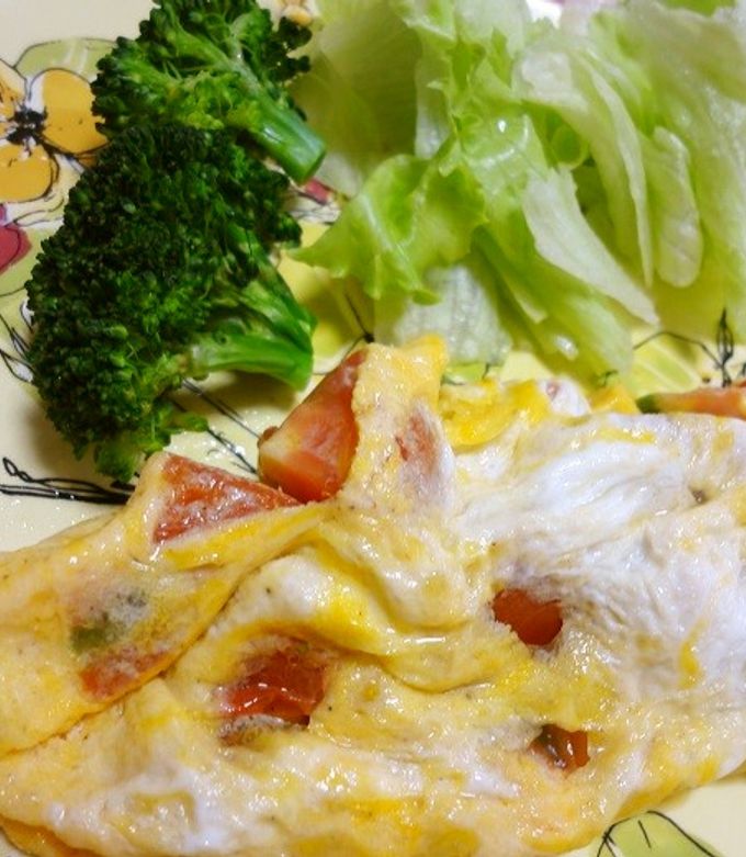 妊娠糖尿病やダイエットに!トマトオムレツ-レシピのメイン写真