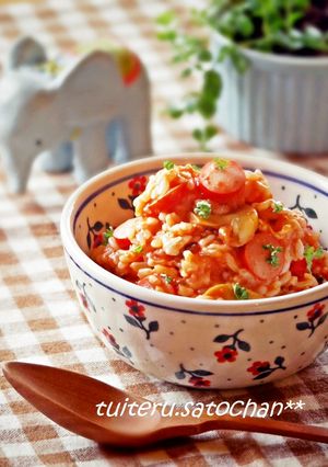 楽楽♪お昼ごはん。洋風トマト雑炊-レシピのメイン写真