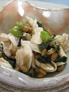 ささ身と納豆と大根葉の和えもの-レシピのメイン写真