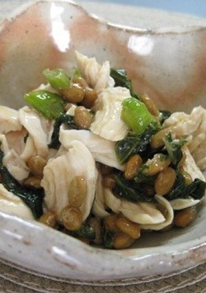 ささ身と納豆と大根葉の和えもの-レシピのメイン写真