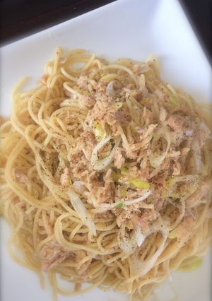 ハマるパスタ♥簡単！ツナ長ネギ和風パスタ-レシピのメイン写真