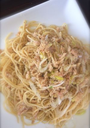 ハマるパスタ♥簡単！ツナ長ネギ和風パスタ-レシピのメイン写真