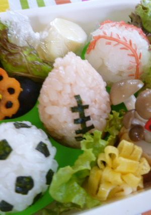 【キャラ弁】 野球・サッカー・ラグビー-レシピのメイン写真