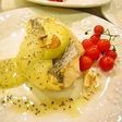 イシモチのムニエルラ.フランス梨のソース