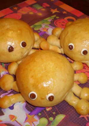 ハロウィンにクモちゃんあんぱん♪-レシピのメイン写真