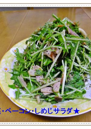 ★水菜ベーコンしめじサラダ★-レシピのメイン写真