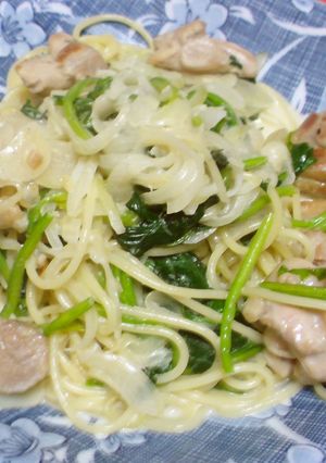 鶏とほうれん草のクリームパスタ-レシピのメイン写真