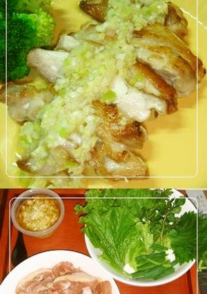 鉄板焼きに♪鶏モモ肉の葱塩ダレ-レシピのメイン写真