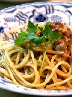 残り物で簡単&絶品!イカわたのパスタ-レシピのメイン写真