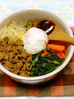 挽肉で十分!うちのおこげビビンバ丼♪-レシピのメイン写真