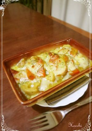 れんこんと人参のカレー風味グラタン♪-レシピのメイン写真
