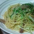 水菜と豚肉のペペロンチーノ風パスタ☆