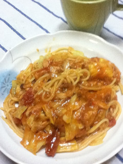 ツナとキャベツのトマトソース風パスタ-レシピのメイン写真