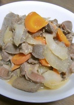 ことこと煮る砂肝とこんにゃくの味噌煮込み-レシピのメイン写真