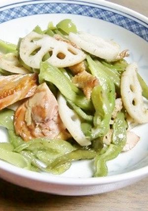 レンコンとピーマンのしゃきしゃきソテー-レシピのメイン写真