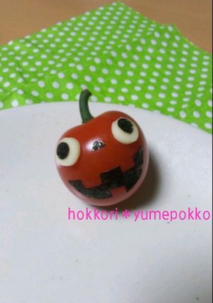 ハロウィンおかず＊ミニトマトおばけ-レシピのメイン写真