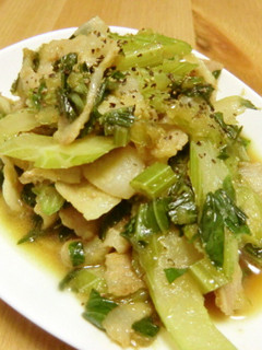 セロリと豚バラの玉ドレ炒め-レシピのメイン写真