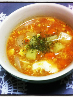 簡単!野菜のトマト風スープ(コンソメ)-レシピのメイン写真