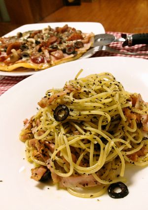 簡単過ぎる！休日のお昼にバジルのパスタ♥-レシピのメイン写真