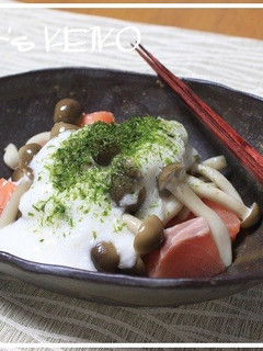【農家のレシピ】鮭としめじのやまかけ-レシピのメイン写真
