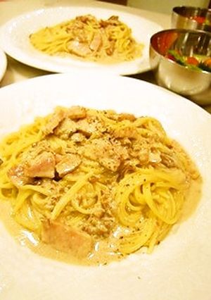 ポルチーニ茸のクリームパスタランチ-レシピのメイン写真