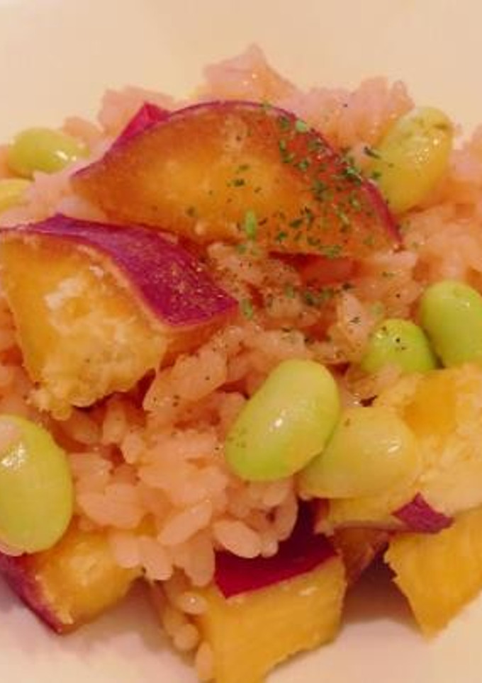 サツマイモと枝豆の山椒香る炊き込み御飯-レシピのメイン写真
