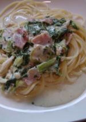 ベーコンと蓬蓮草のクリームパスタ-レシピのメイン写真