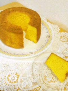 自然な甘さの、かぼちゃのシフォンケーキ♪-レシピのメイン写真