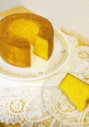 自然な甘さの、かぼちゃのシフォンケーキ♪-レシピのメイン写真
