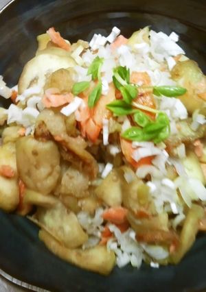 なすと塩鮭の炒め物！-レシピのメイン写真
