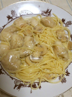 簡単10分でできるササミのクリームパスタ-レシピのメイン写真