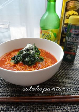 トマトジュースで簡単トマトラーメン♪-レシピのメイン写真