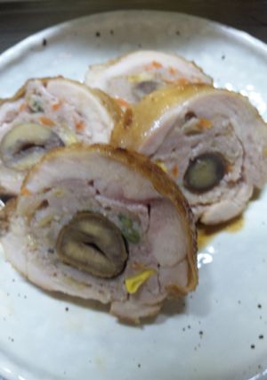 栗入り照り焼きチキンロール-レシピのメイン写真