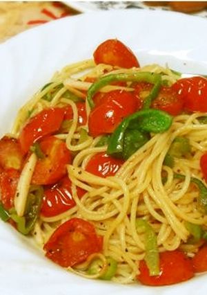 トマトとピーマンのさっぱりスパゲッティ-レシピのメイン写真