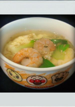 ■糖質制限■チンゲン菜えび卵スープ簡単朝-レシピのメイン写真