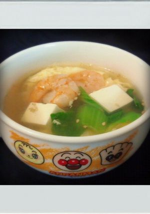■糖質制限■海老青梗菜豆腐卵スープ簡単朝-レシピのメイン写真