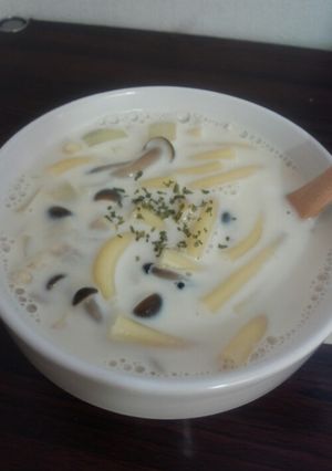 朝食に♪きのこの食べるミルクスープ-レシピのメイン写真