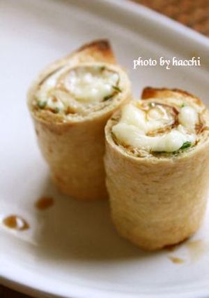 ネギおかかチーズ入りお揚げくるくる-レシピのメイン写真