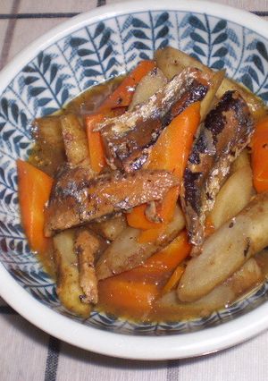 さんまのかば焼き缶とごぼう煮-レシピのメイン写真