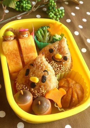 キャラ弁☆秋のびっ栗？焼きおにぎり-レシピのメイン写真