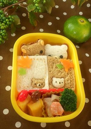 キャラ弁☆リラックマの型抜きサンドイッチ-レシピのメイン写真