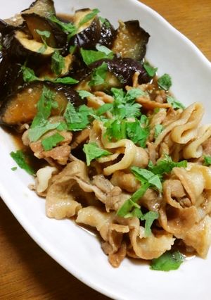 ナスと豚バラのしょうが煮-レシピのメイン写真