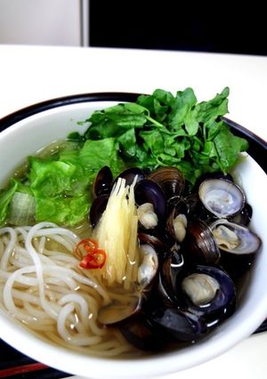 【蒟蒻麺】しゃぶしゃぶレタスのシジミ汁麺-レシピのメイン写真